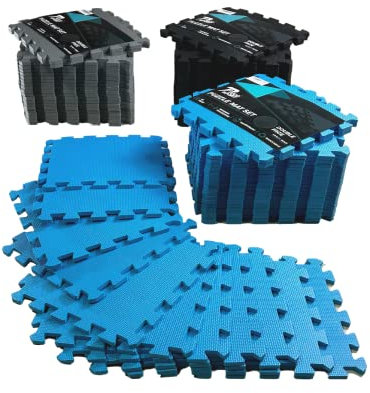 Tuco Sport Tapis de Fitness Puzzle【Ensemble de 21 Tapis】Tapis Antidérapant de Gym Modulable, Protection Contre les Chocs pour Sols, Poids, Haltères, Entraînement, Gymnastique, Piscine