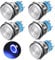 GUNGY Interruttore a Pulsante Momentaneo Pulsante 12V-24V 3A Impermeabile Interruttori a Pulsante 19mm in Ottone Cromato con Luce LED ad Anello Blu 5 pezzi