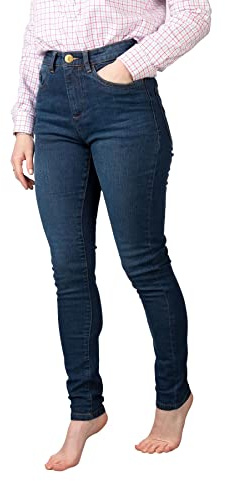Rydale Ladies Jeans Womens Slim Fit Jeans Stretch Denim Skinny Jean Trouser Pants 2 Colours (Mid Denim, 14)