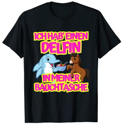Delfin in meiner Bauchtasche Party Outfit Sommer Mallorca T-Shirt
