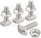 sourcing map M6x20mm T Schlitz Einsteckbolzen und M6 Sechseck Flansch Mutter Set 10 Set Hammer Kopf T-Bolzen T Form Bolzen Schiebend Schraube für 30 Serie Aluminum Profile