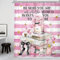 Riyidecor Rideau de douche rose 152,4 x 183 cm - Moderne - Belle mode - Pour femmes - Pois blancs - Rayure blanche - Magazine - Parfum floral - Décoration de salle de bain - Tissu polyester
