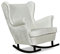 Family Meble Schaukelsessel aus Samtplüsch, Modell Bella, Skandinavisch, Relaxsessel aus Webstoff, Loungesessel, Ohrensessel, Bequemer Sessel, Für Wohnzimmer, Esszimmer, Schlafzimmer, Weiß