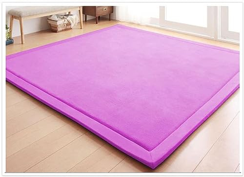 Dmkjdzsw korallen Samtmatte, Kinderteppich, Krabbelmatte Weiche für Babys, Teppich Für Kinderzimmer-Violet-60 * 100cm