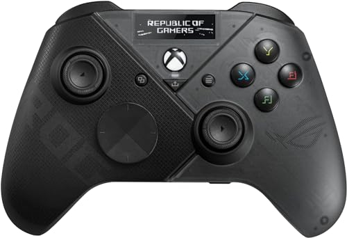 ASUS ROG Raikiri Pro OLED Display, connettività tri-Mode, pulsanti e trigger rimappabili, 4 pulsanti posteriori, trigger Step&Linear, sensibilità joystick regolabile, jack da 3,5 mm con ESS DAC, per