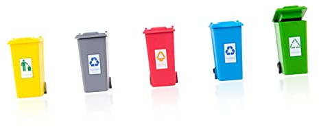 Alipis 5 Piezas Bote De Basura Pequeño Juguetes Niño Botes De Basura De Camiones Camión De Juguete De Gestión De Residuos Papelera Con Tapa Mini Papelera Abdominales Miniatura Marioneta