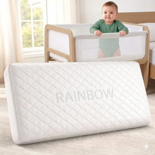 Restorology Baby Crib Mattress - Breathable, Extra Thick, Super Soft, Anti Allergy, Removable Washable Cover Made In UK - 75.5 x 40 x 5 cm