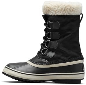 Sorel Damen Winter Carnival Boot WP wasserdichte Schneestiefel, Black, Stone, 42 EU