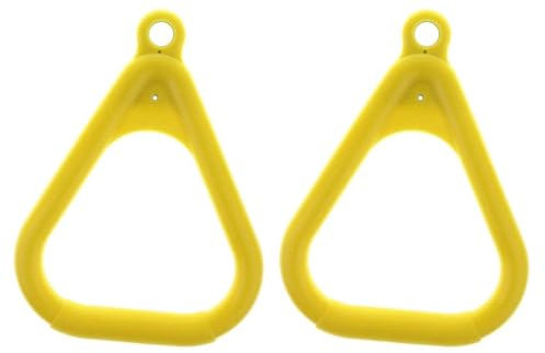 2 Stück Schaukel Set Ersatzringe Trapezgriffe Teile, Kinderschaukel Hängering Jungle Gym Zubehör GelbPraktische Gestaltung