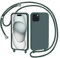 AOMYKE Handyhülle für iPhone 15 Hülle mit Band, Handyband iPhone 15 Hülle zum Umhängen Schutzhülle mit Kette Kordel Weich TPU Liquid Silikon Case, Grün