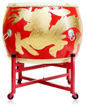 BEdaW Traditionelle Chinesische High-Top-Drums, Performance War Drums, Halltrommeln, Kuhspanntrommeln, Einschließlich Drum Stand,Dragon Drum,45CM