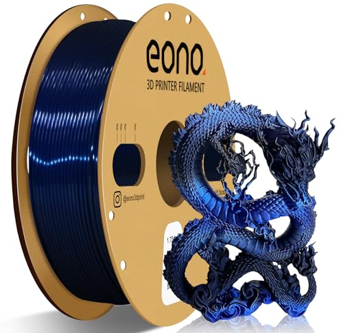 Eono Zweifarbig Gradient Filament, PLA Filament 1.75mm, Silk Zweifarbig Schwarz Blau, 1kg Spule +/- 0,03 mm (2.2lbs)