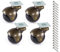 Multibao 4xPcs 1.5 Inch Ball Castor Wheel 40mm Antique Swivel Caster Plate Mounted For Furniture Chair Sofa with 16 Screws