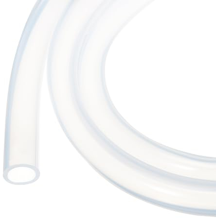 Rebower Tuyau en Silicone de 2M (7Pieds) 12mm DI 16mm DE Transparent pour Usage Industriel, Tuyau en Plastique Clair en Silicone pour Pompage, Vidange, Irrigation, Brassage, 1/2 x 5/8