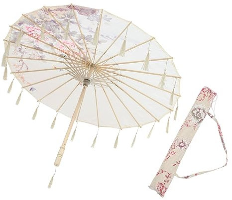 COSMEVIVI Großer Regenschirm Chinesischer Seidenstoff Quastenschirm Für Tanzdekor Bühnenfoto-requisiten