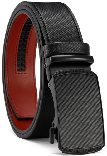 YOORAN Gürtel Herren, Automatik Ledergürtel ohne Löcher für Herren Business Anzug,Breit 35mm, Größe Angepasst