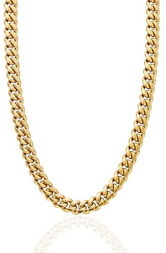CRAFTD | Cuban Link Chain Necklace | Gold & Silver Jewellery | Mens Jewellery | Hypoallergenic | Waterproof, Heat & Sweat Resistant