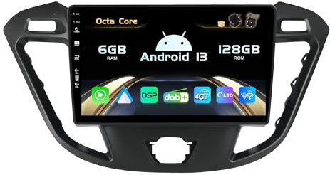 SXAUTO【Built-in 4G DAB】Android 14-6G+128G Car Stereo For Ford Tourneo Transit Custom (2013-2021) - Wireless CarPlay/Android Auto Camera + MIC - IPS 9 Inch 2 Din Steering Wheel Fast-boot 360-CAM HDMI