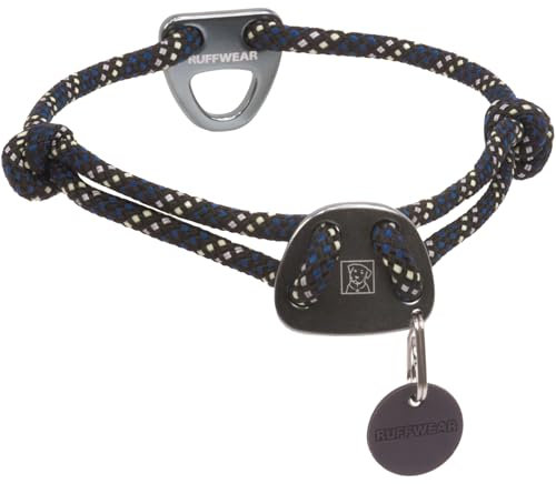 RUFFWEAR Knot-a-Collar großes Hundehalsband, Kletterseil, verstellbar und stabil für Spaziergänge mit dem Hund, Größe L (51–66 cm), Obsidianschwarz