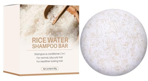 WESLNN 2-in-1 Reiswasser-Shampoo und Conditioner-Riegel, natürlicher Fester Shampoo-Riegel, geschmeidige Haarpflegeseife, Reisseife zur Reduzierung von Frizz