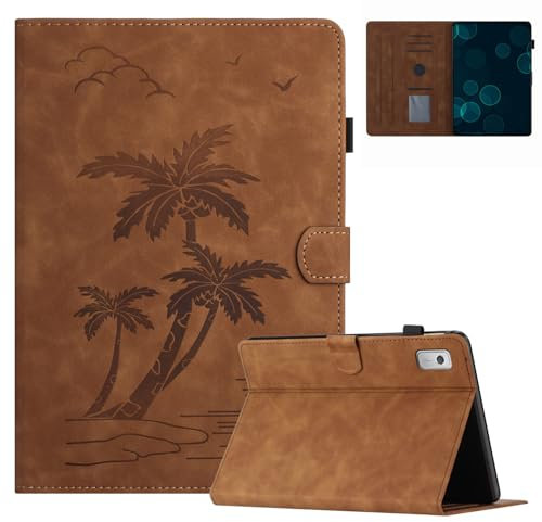 Funda para Lenovo Tab M9 (9 Pulgadas) TB-310FU 2023 PU Cuero Flip Tableta Carcasa Cubierta con Auto Activación/Reposo, Cierre Magnético Cubierta y Múltiple Ángulo Soporte, Marrón