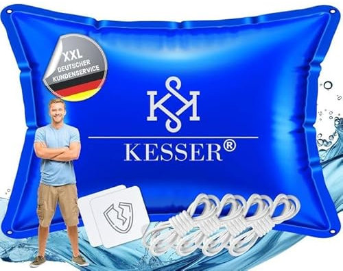 KESSER® Poolkissen Winter 200cm x 240cm | Poolabdeckung mit Doppelnaht Whirpools | Luftkissen Pool Abdeckung Überwinterung | Abdeckung Einbaupools Winter | PVC wasserdicht & UV-beständig mit 4X Seile