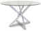 IBERA HOME Mesa Redonda Aurora de Cristal Templado 120cm – Elegancia Contemporánea para Comedor o Cocina (Gris)
