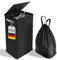 BELIKLEIT Botellas de depósito para depósito de mercancías, color negro, plegable, con tapa y 2 bolsillos, para guardar objetos vacíos, vidrio viejo, botellas de PET y latas, para cocina