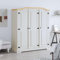 Eleganz Armoire style mexicain en pin massif 3 portes blanche - Parfaite pour les petits espaces, durable et élégante