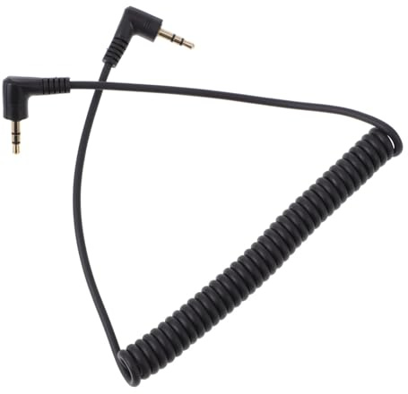 VILLCASE Cavo Aux Jack Audio Maschio Maschio Nero con Molla Estensibile per Collegamento Smartphone Auto e Altoparlanti Trasmissione Segnale Chiara e Audio