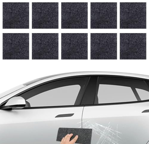 Vauki 10 Stück Nano Sparkle Tuch, 10 * 10cm Kratzer Entferner Auto, Wiederverwendbar Reinigungstuch zum Entfernen von Kratzern&Schrammen, Nano Magic Tuch mit Polierfunktion für Lackpflege