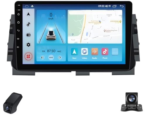 Radio de Coche con Pantalla táctil para Nissan Kicks Micra P15 2016-2020 Reproductor Multimedia estéreo de 9 Pulgadas CarPlay inalámbrico Android Auto Bluetooth GPS Radio FM WiFi SWC cámara de visió