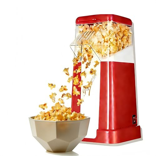 Kleiner Heim-Popcornmaschine, 3-Minuten-Schnellpopping, platzsparendes Kompakt-Design, transparente Sichtkammer, integrierter Messdeckel, fettfreier Betrieb – ideal für die familiäre Snack-Zeit