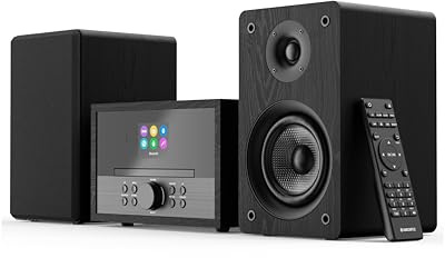 Oakcastle DAB400 HiFi System, CD Player with Speakers, DAB & FM Radio | Bluetooth, USB & AUX Playback | Micro Hi-Fi Music System with LCD Display | Dual Alarm & Sleep Timer