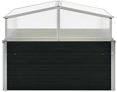 KPOUTRFG Serra antracite, 100 x 100 x 77 cm, in acciaio zincato con pannelli in policarbonato, casetta da giardino per balcone, terrazza