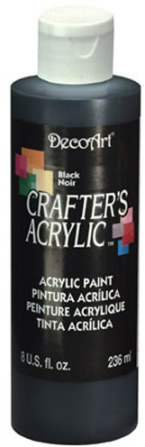 Deco Art Crafters Acrylics Paint, Black,236 ml (Pack of 1)
