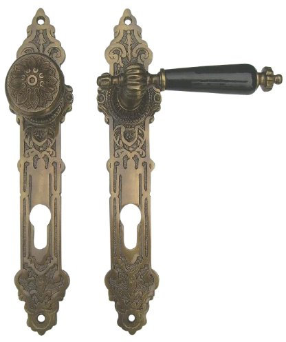 Haustür Beschlag Gründerzeit Jugendstil Messing antik #14b-AS-92