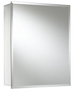 Croydex Winster Aluminium Bathroom Mirror Cabinet with Easy Hang 'N' Lock Installation, Adjustable Shelves, Double Mirrored Doors, Pre-Assembled, Fixings Included, Reversible Door Opening, 40.5x51cm