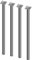 Element System 18133-00279 Möbelfuß rund – Stahlrohrfuß, ideal als Tischbein für die Gestaltung individueller Möbelstücke – Ø 30 mm, Weißaluminium, Länge 700 mm, 4 Stück