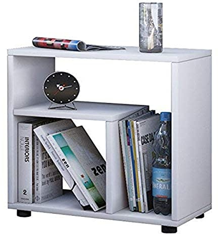 VCM Holz Beistelltisch | Couchtisch schlicht | Maße H. 55 x B. 50 x T. 30 cm | Nachttisch | Kaffeetisch - Zeito Weiß