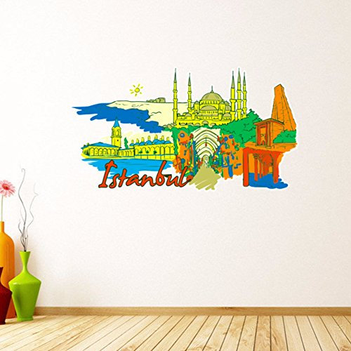 DIYthinker Istanbul Zeichen Wall Aufkleber Hochzeitsdeko Vinyl wasserdichte Wand PVC-Aufkleber-Tapete Aufkleber Removable 80cm*43cm