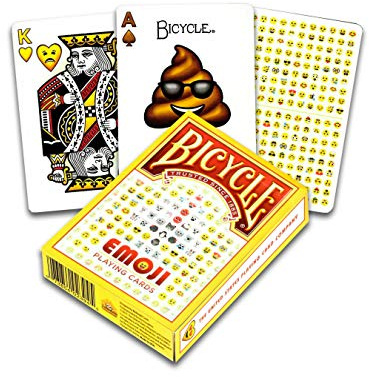 Fournier Bicycle Emoji Playing Cards - 54 Poker Cards (52 + 2 Jokers) - Standard Size - Embossed Cardboard - Polychrome Case - Collectors, Magicians & Cardistry - Age 14+