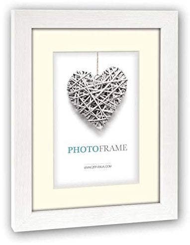 Zep Regent 10,2 cm cornice portafoto, legno, bianco, 7 x 10 / 10 x 15 cm