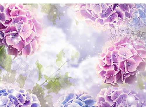 Runa Art Fototapete Blumen Hortensien 352 x 250 cm Vlies Tapeten XXL Moderne Wandtapete Wohnzimmer Schlafzimmer Violett 9414011b