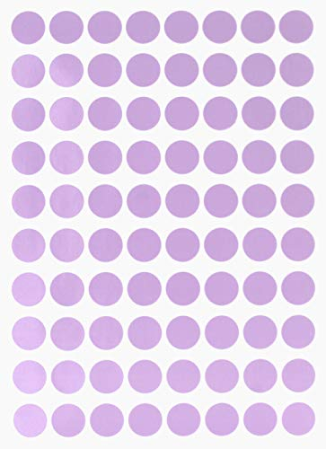 Aufkleber Pastell Lila 13 mm runde Sticker - Größe 1,3 cm Klebepunkte 1200 Vorteilspack von Royal Green