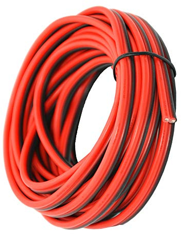 TUOFENG 16 AWG Silicona Alambres Eléctricos 6 Metros [Negro 3 m Rojo 3 m] 2 Conductor Cable paralelo Línea Suave y flexible 1.3 mm² Conexión Cables de cobre estañado sin oxígeno