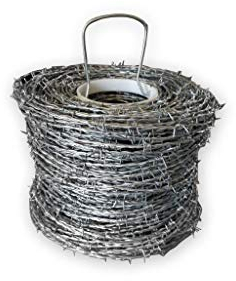 BAUZAUNWELT Stacheldraht Ø ca. 1,7 mm - aus einer Zink-Aluminium-Verbindung - 250 m auf Rolle
