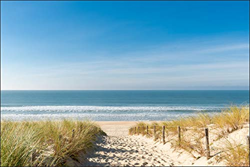 Muralo Fototapete Strand 180 x 270 cm Vlies Tapete Wandtapete Dünen Meer Himmel Wohnzimmer Schlafzimmer Moderne Wandbilder XXL Natur Panorama Wasser Wand Dekoration