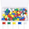 NATUCE 100 Stück Landkarte Flagge Pinnadeln, Markierungsfahnen für Pinnwand für Cork Bulletin Board oder Travel Map, Markierungsfähnchen Beschreibbar, 7 Farben Stecknadeln Flaggen
