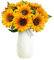 Olrla 10 girasoli artificiali a stelo singolo, realistici in seta per composizioni floreali bouquet da sposa centrotavola per la casa e il giardino decorazione per feste